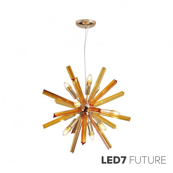 Loft Industry Modern - Chrome Sun Spikes Chandelier V3